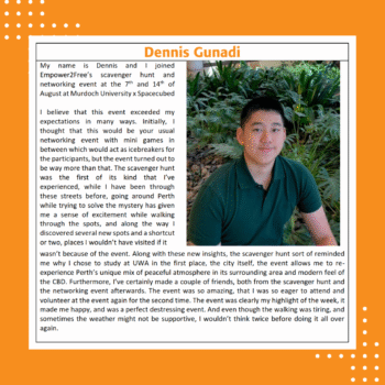 Testimonial on event for International students in Perth to connect, explore the city, and gain valuable support through the Befriending Perth event