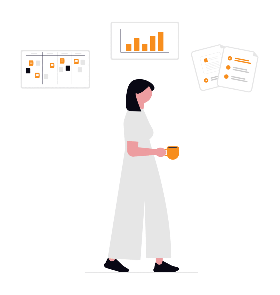 A 'Work Ready' illustration showing a young person reviewing information on tax, super, and workplace rights—all vital for money management